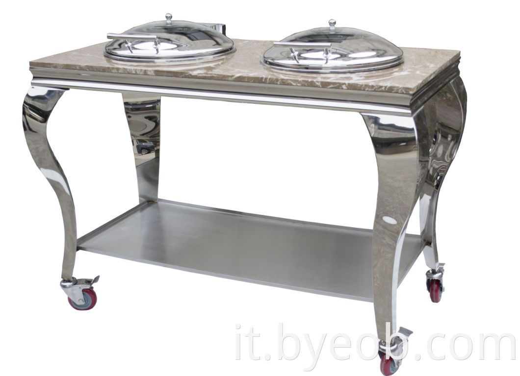 Chafing dish mobile con riscaldatore tampone o induzione